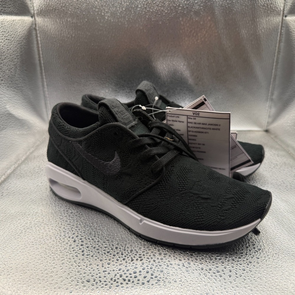 Size 4.5 Nike SB Air Max Janoski 2 Black Unisex Low Running Sneakers AQ7477-001
